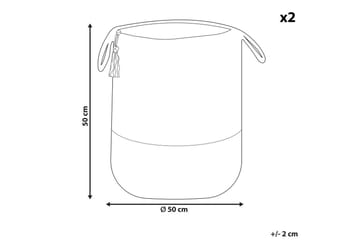 Kurv Gajar sett av 2 Beige, marineblå - Beige, marineblå - Interiør - Baderomsinnredning - Dusjhylle & dusjkurv