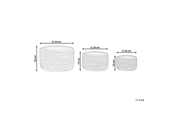 Kurv Kahu sett av 3 - Oppbevaring - Oppbevaring til småting - Kurv - Flettet kurv & rottingkurv