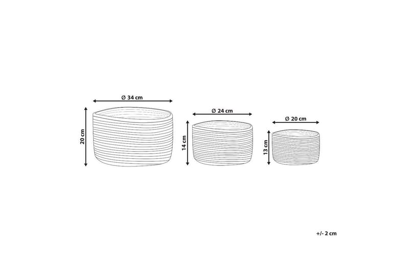 Kurv Kahu sett av 3 - Oppbevaring - Oppbevaring til småting - Kurv - Flettet kurv & rottingkurv