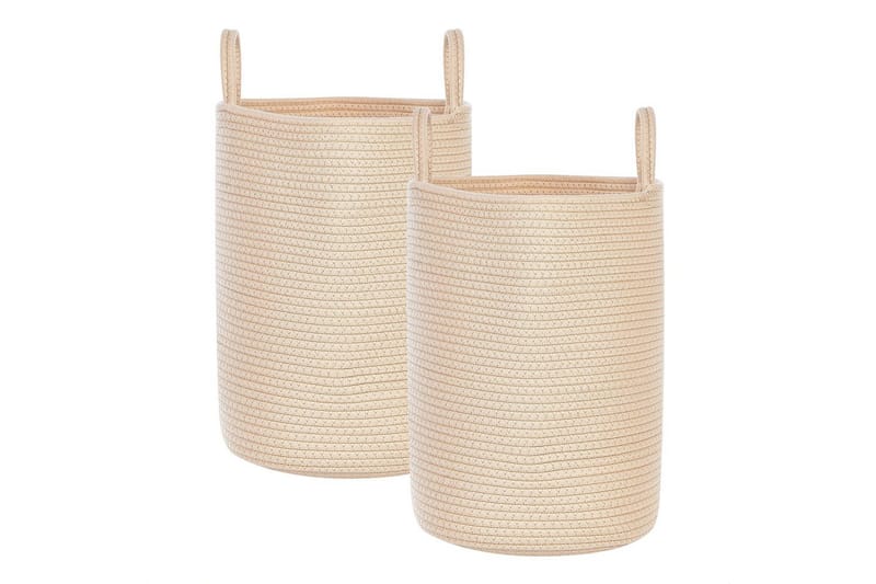 Kurv Saryk sett med 2 Beige - Beige - Interiør - Baderomsinnredning - Dusjhylle & dusjkurv
