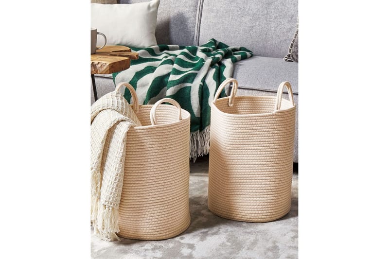 Kurv Saryk sett med 2 Beige - Beige - Interiør - Baderomsinnredning - Dusjhylle & dusjkurv
