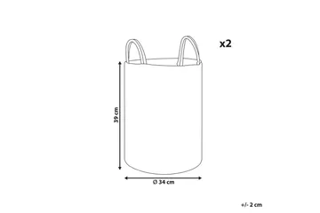 Kurv Saryk sett med 2 Grå - Grå - Oppbevaring - Oppbevaring til småting - Kurv - Flettet kurv & rottingkurv