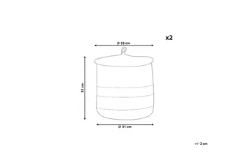 Kurv Silopi sett av 2 Beige, Oransje - Beige, Oransje - Oppbevaring - Oppbevaring til småting - Kurv - Flettet kurv & rottingkurv