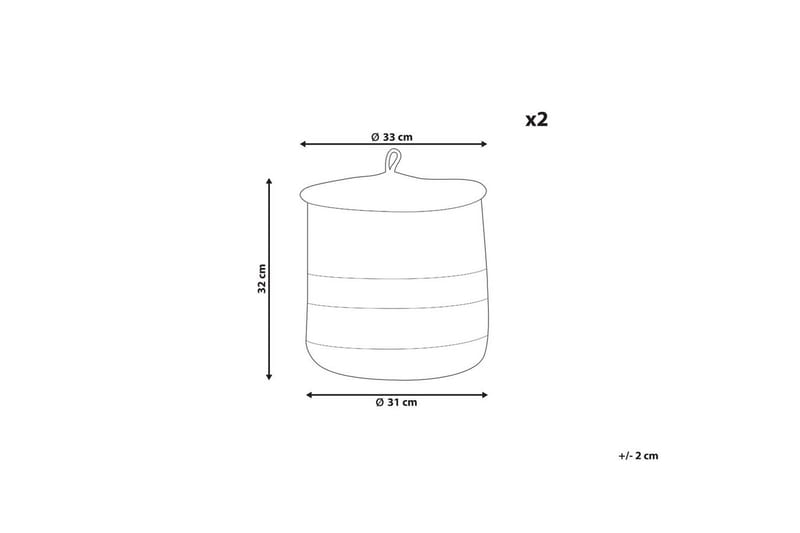 Kurv Silopi sett av 2 Beige, Oransje - Beige, Oransje - Oppbevaring - Oppbevaring til småting - Kurv - Flettet kurv & rottingkurv