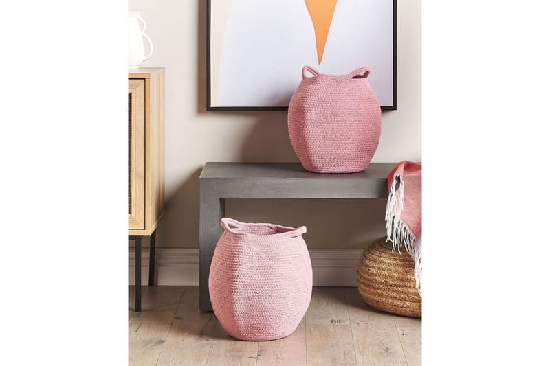 Kurv Panjgur sett av 2 Rosa - Rosa - Interiør - Baderomsinnredning - Dusjhylle & dusjkurv