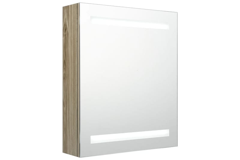 LED-speilskap til bad eik 50x14x60 cm - Brun - Speil - Baderomsspeil