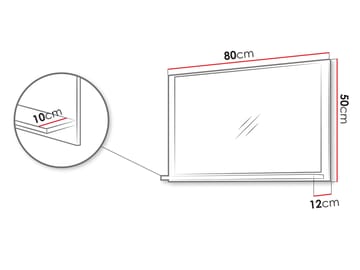 Merlinor veggspeil 80 cm - beige - Interiør - Baderomsinnredning - Baderomsspeil