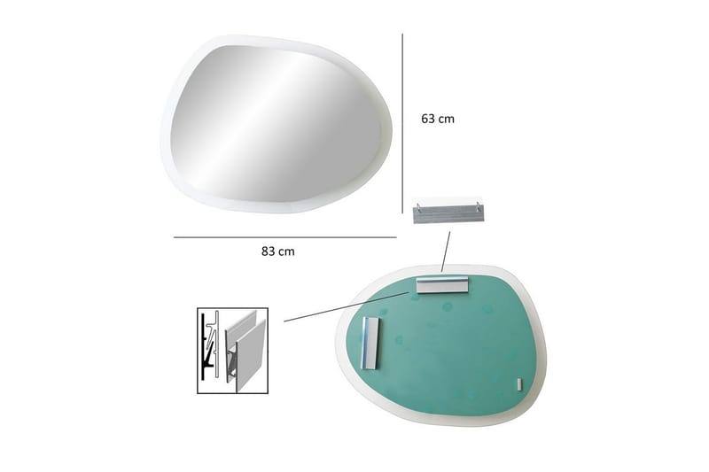 Speil Lepinas Transparent - Multifarget - Interiør - Baderomsinnredning - Baderomsspeil