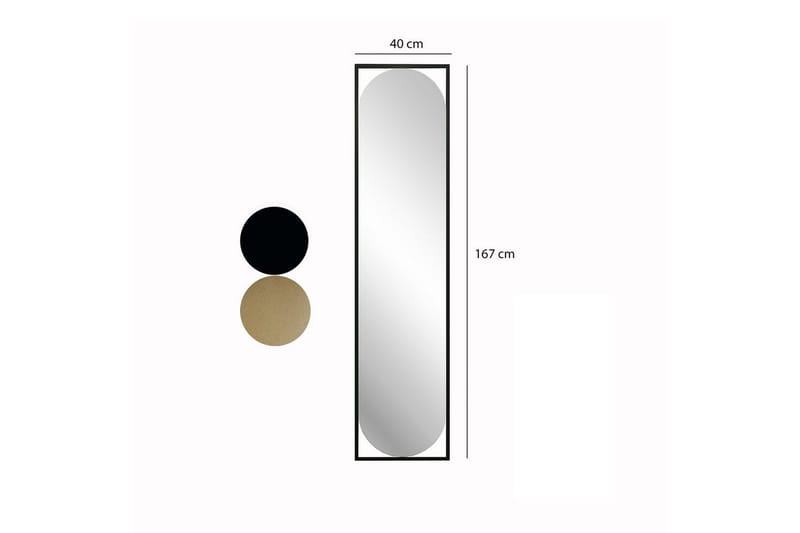 Speil Norvia Svart - Svart - Interiør - Baderomsinnredning - Baderomsspeil