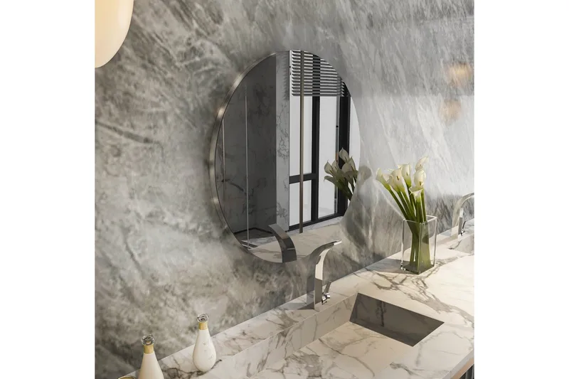 Speil Torlen Mørk grå / Sølv - Mørk grå / Sølv - Interiør - Baderomsinnredning - Baderomsspeil