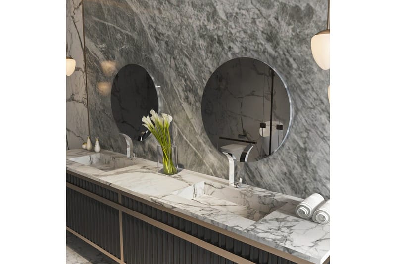 Speil Torlen Mørk grå / Sølv - Mørk grå / Sølv - Interiør - Baderomsinnredning - Baderomsspeil