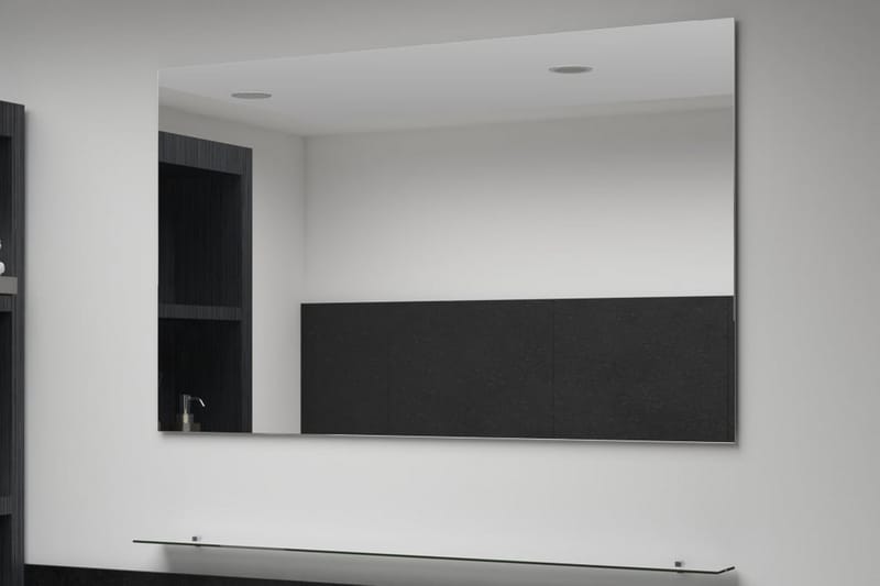 Veggspeil med hylle 100x60 cm herdet glass - Baderomsspeil