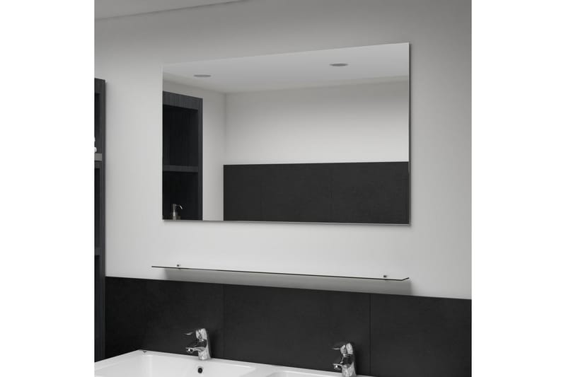 Veggspeil med hylle 100x60 cm herdet glass - Baderomsspeil