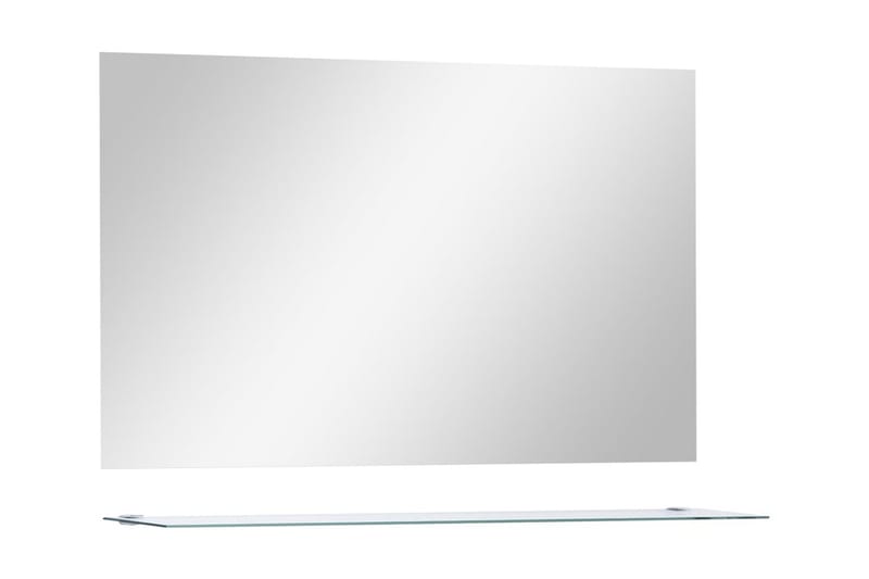 Veggspeil med hylle 100x60 cm herdet glass - Baderomsspeil