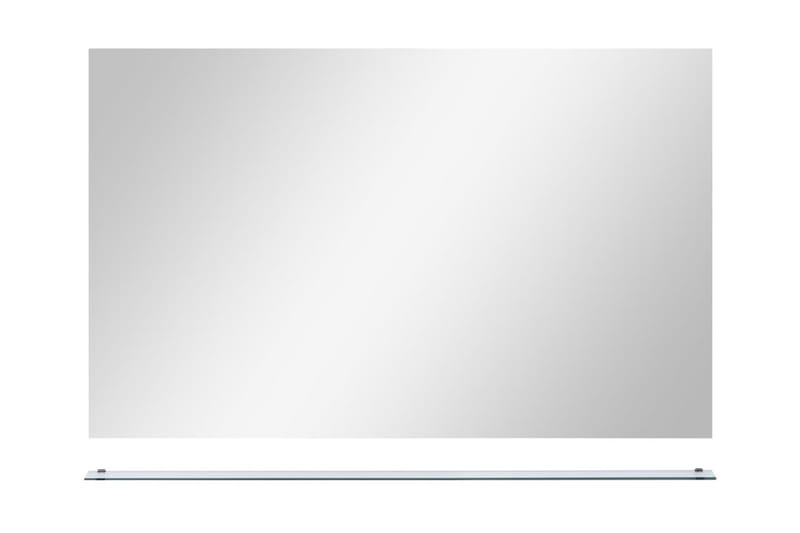 Veggspeil med hylle 100x60 cm herdet glass - Baderomsspeil