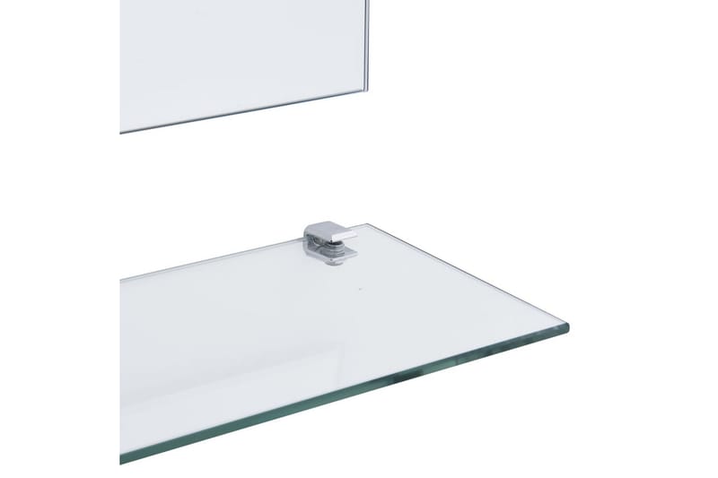Veggspeil med hylle 100x60 cm herdet glass - Baderomsspeil