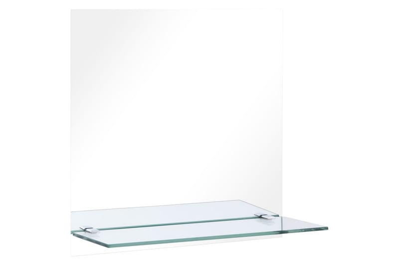 Veggspeil med hylle 40x40 cm herdet glass - Hvit - Baderomsspeil - Speil