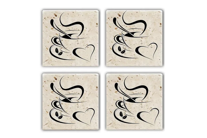 Glassunderlag 4-pk, Flerfarget