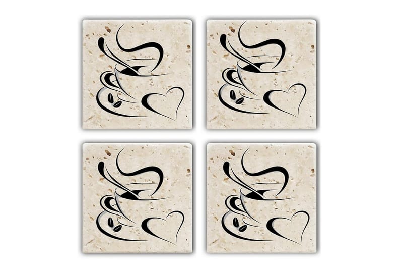 Glassunderlag 4-pk, Flerfarget