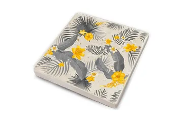 Glassunderlag 4-pk - Gul/Grå - Interiør - Dekorasjon & innredningsdetaljer - Borddekorasjon - Glassunderlegg