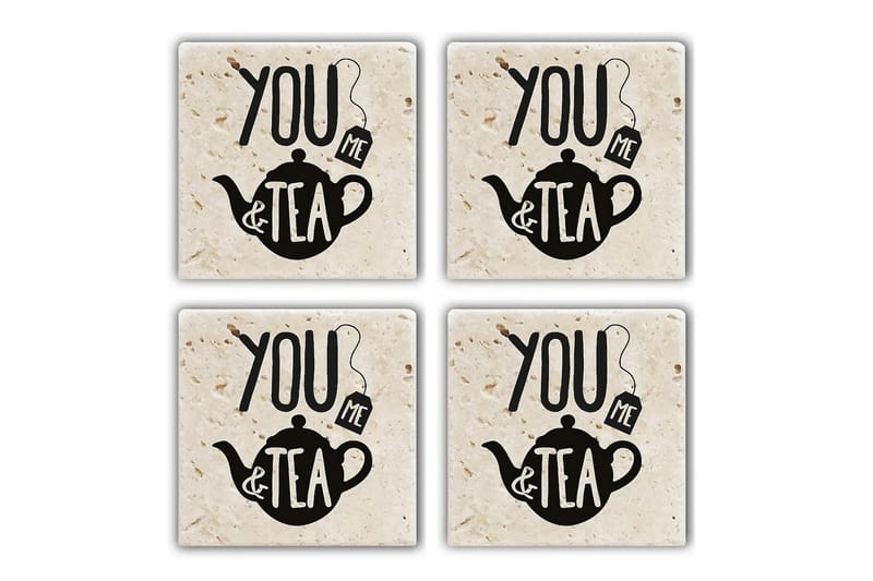 Glassunderlag 4-pk, Flerfarget