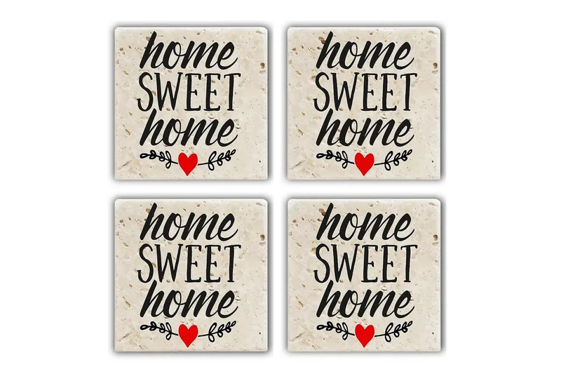 Glassunderlag 4-pk, Flerfarget