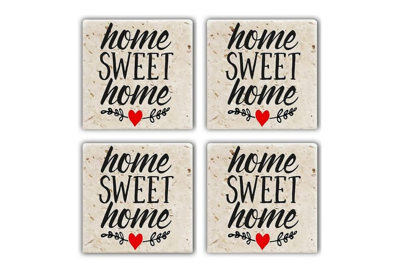 Glassunderlag 4-pk, Flerfarget