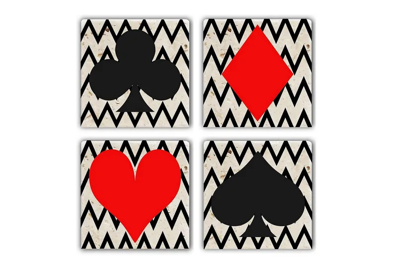 Glassunderlag 4-pk, Flerfarget