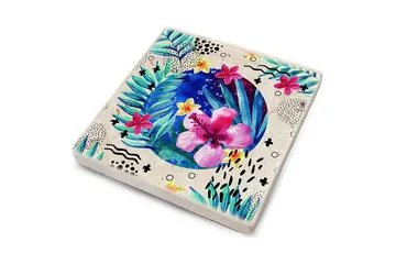 Glassunderlag 4-pk - Flerfarget - Interiør - Dekorasjon & innredningsdetaljer - Borddekorasjon - Glassunderlegg