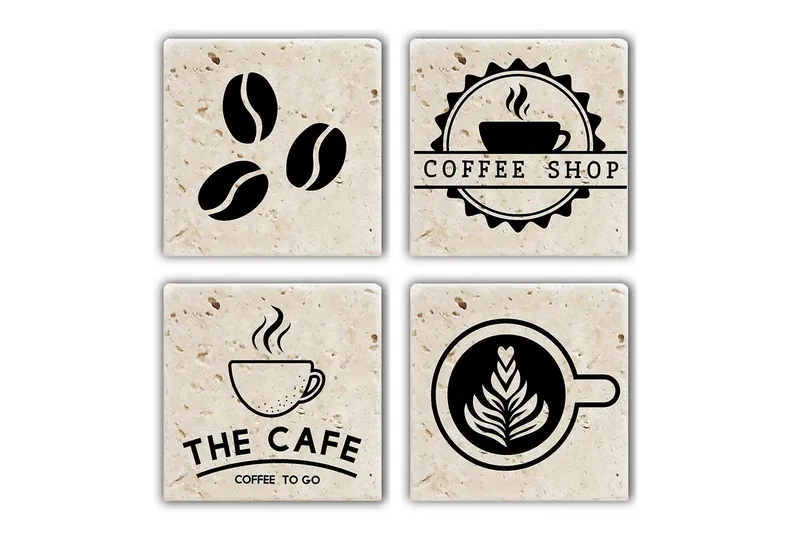 Glassunderlag 4-pk, Flerfarget