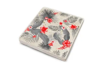 Glassunderlag 4-pk - Rød/Grå - Interiør - Dekorasjon & innredningsdetaljer - Borddekorasjon - Glassunderlegg