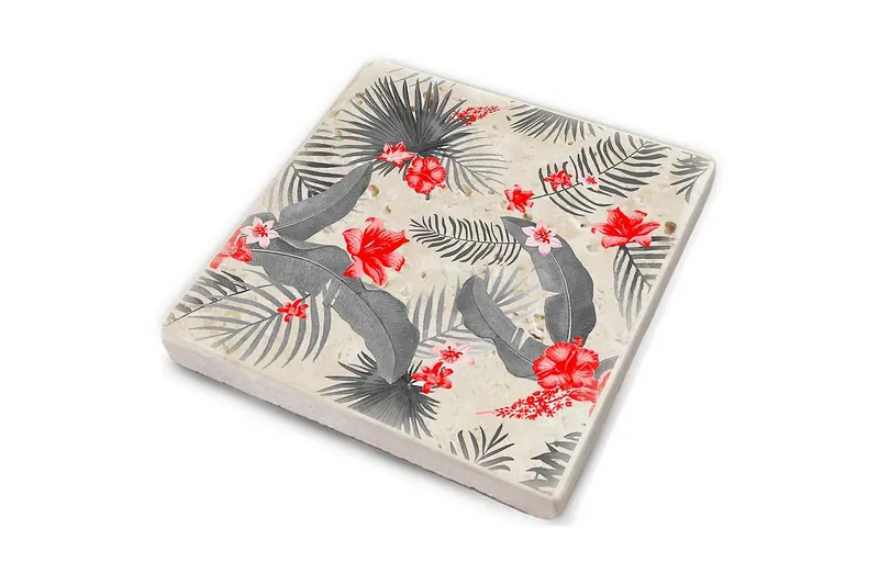 Glassunderlag 4-pk - Rød/Grå - Interiør - Dekorasjon & innredningsdetaljer - Borddekorasjon - Glassunderlegg