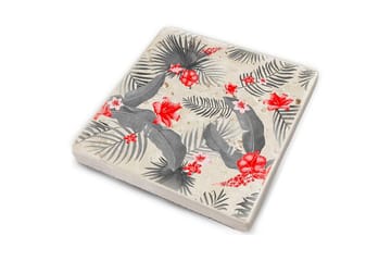 Glassunderlag 4-pk - Rød/Grå - Interiør - Dekorasjon & innredningsdetaljer - Borddekorasjon - Glassunderlegg