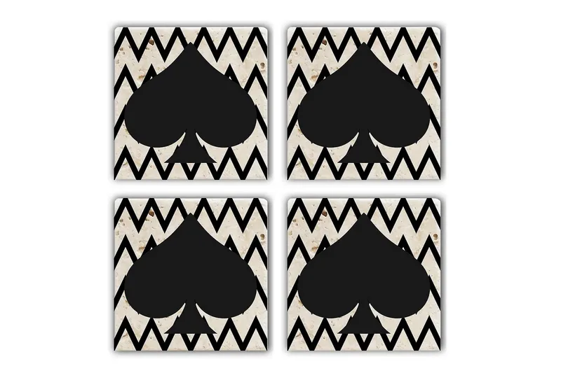 Glassunderlag 4-pk, Flerfarget