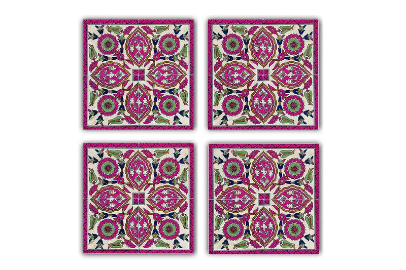 Glassunderlag 4-pk - Lilla/Grønn - Interiør - Dekorasjon & innredningsdetaljer - Borddekorasjon - Glassunderlegg