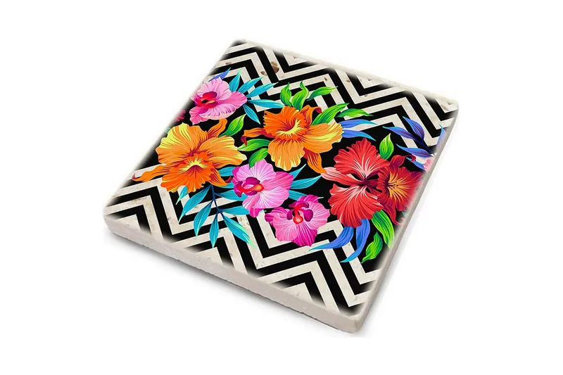 Glassunderlag 4-pk - Flerfarget - Interiør - Dekorasjon & innredningsdetaljer - Borddekorasjon - Glassunderlegg