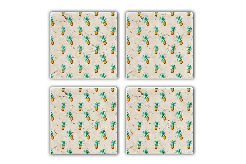 Glassunderlag 4-pk, Flerfarget