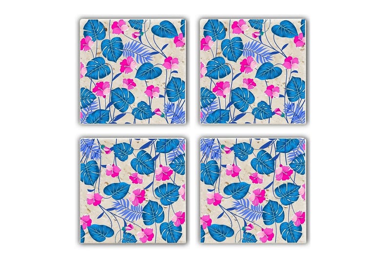 Glassunderlag 4-pk, Flerfarget