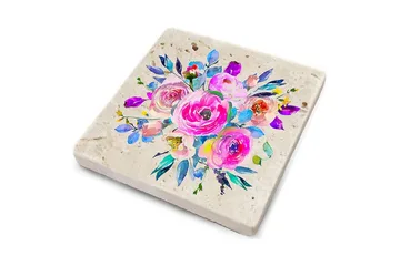 Glassunderlag 4-pk - Flerfarget - Interiør - Dekorasjon & innredningsdetaljer - Borddekorasjon - Glassunderlegg