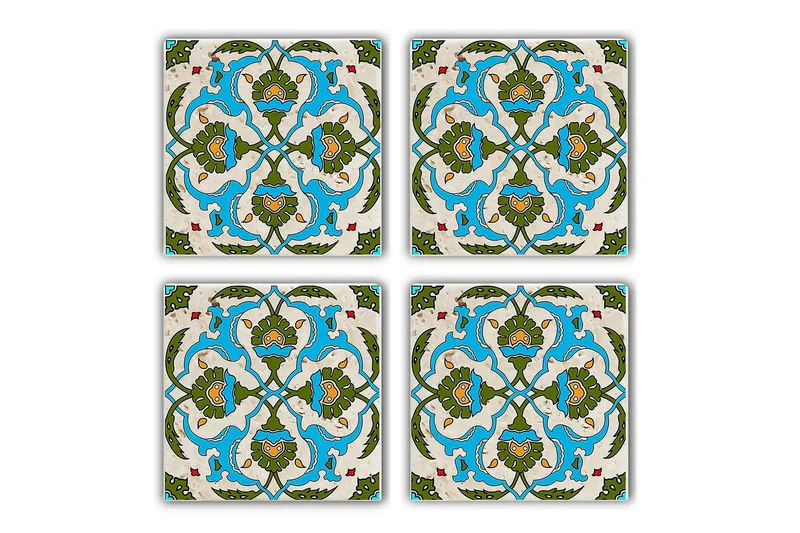 Glassunderlag 4-pk - Turkis/Grønn - Interiør - Dekorasjon & innredningsdetaljer - Borddekorasjon - Glassunderlegg