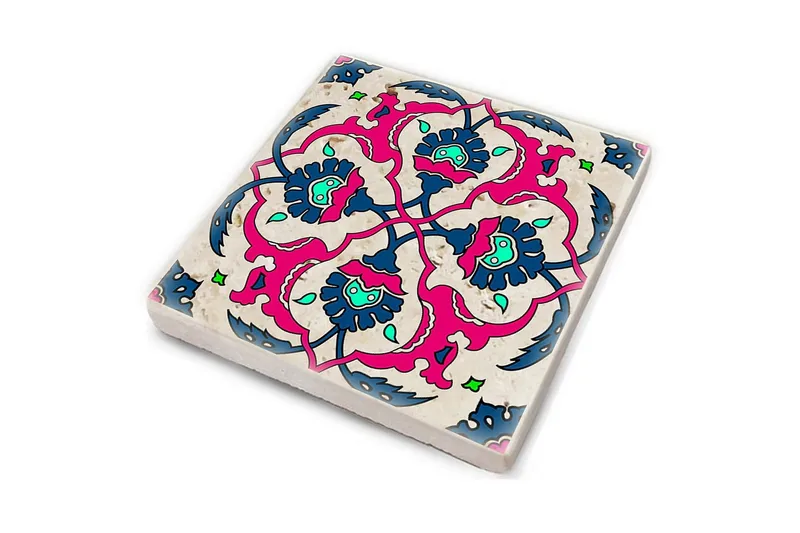 Glassunderlag 4-pk - Rosa/Mørkeblå - Interiør - Dekorasjon & innredningsdetaljer - Borddekorasjon - Glassunderlegg