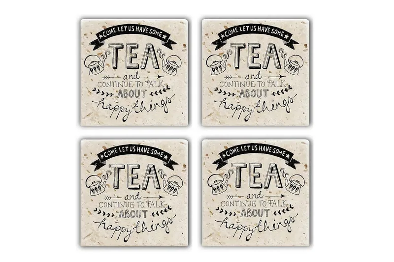 Glassunderlag 4-pk, Flerfarget