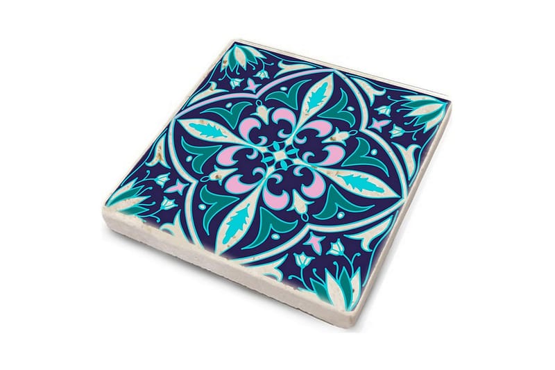 Glassunderlag 4-pk - Mørkeblå/Flerfarget - Interiør - Dekorasjon & innredningsdetaljer - Borddekorasjon - Glassunderlegg