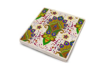 Glassunderlag 4-pk - Grønn/Flerfarget - Interiør - Dekorasjon & innredningsdetaljer - Borddekorasjon - Glassunderlegg