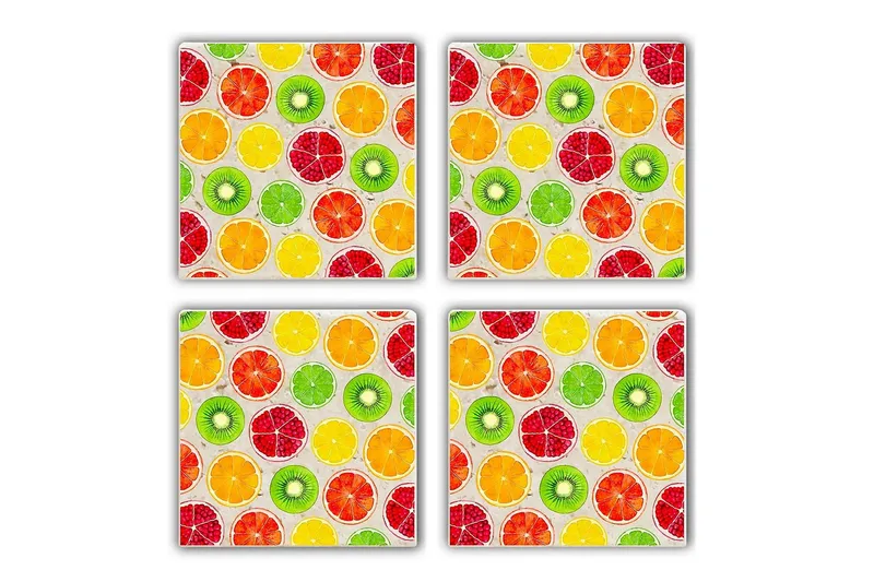 Kitchenware Glass Matt (4 Pieces), Flerfarget