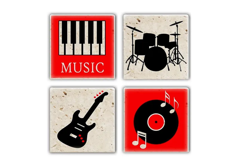 Kitchenware Glass Matt (4 Pieces), Flerfarget