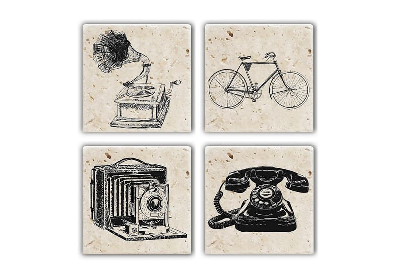 Kitchenware Glass Matt (4 Pieces), Flerfarget