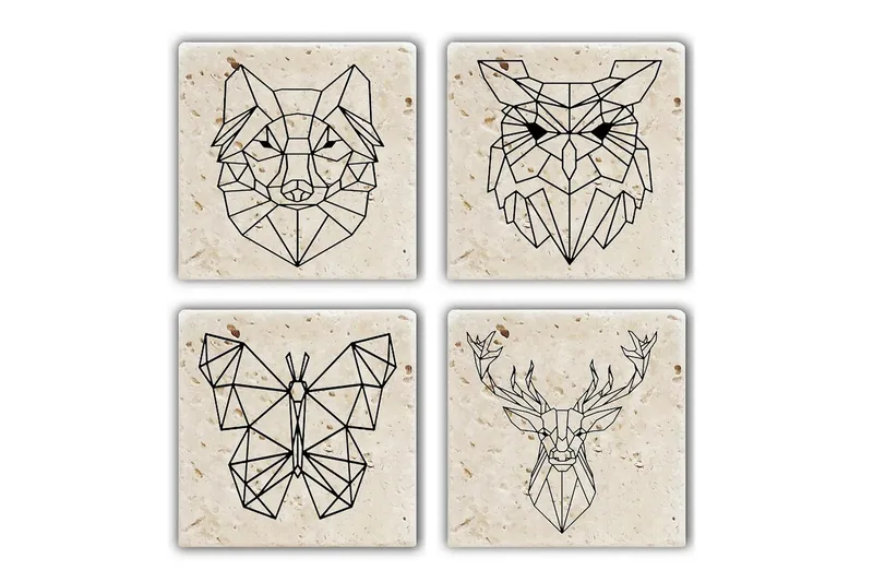 Kitchenware Glass Matt (4 Pieces), Flerfarget