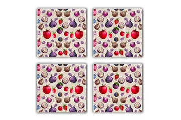 Kjøkkenutstyr Glassmatte (4 deler) - Flerfarget - Interiør - Dekorasjon & innredningsdetaljer - Borddekorasjon - Glassunderlegg