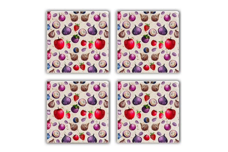 Kjøkkenutstyr Glassmatte (4 deler), Flerfarget